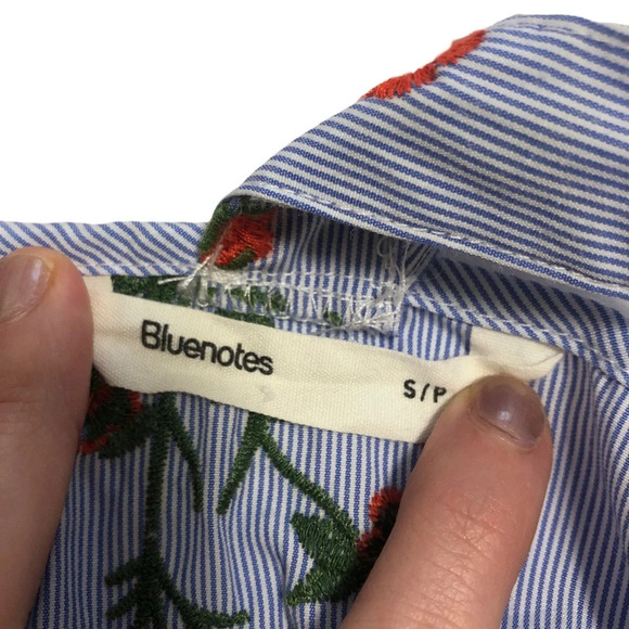 3/$25 ❥ Floral Embroidered Sleeveless Mini Summer Dress Pockets Blue Small - Picture 9 of 11